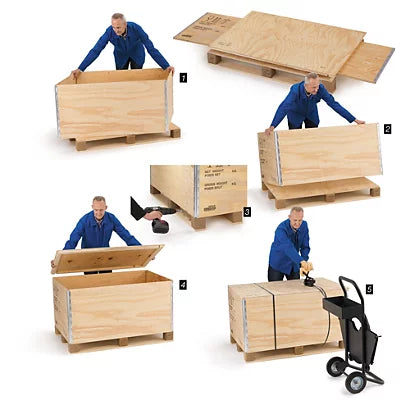 Sperrholzkisten / Faltkisten gem. IPPC - Standard / Vierwegepalette / IM 1185 x 785 x 570 mm